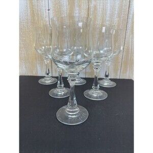 6 American Stemware Princeton Clear Crystal Water Goblets Glasses 7 ⅝"